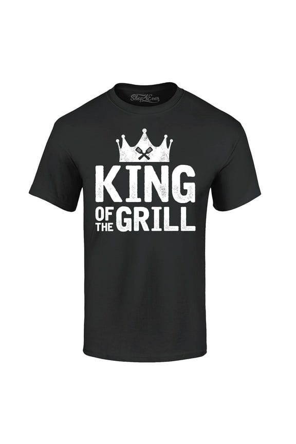 Men's King of The Grill Cooking BBQ  Graphic T-shirt Small Black