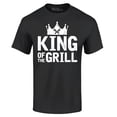 thumbnail image 1 of Shop4Ever Men's King of The Grill Cooking BBQ  Graphic T-shirt XXXXX-Large Black, 1 of 5