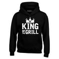 thumbnail image 1 of Shop4Ever Men's King of The Grill Cooking BBQ  Hooded Sweatshirt Hoodie XXXXX-Large Black, 1 of 5