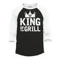 thumbnail image 1 of Shop4Ever Men's King of The Grill Cooking BBQ  Raglan Baseball Shirt Small Black/White, 1 of 4
