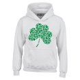thumbnail image 1 of Shop4Ever Men's Leopard Print Shamrock St. Patrick's Day Hooded Sweatshirt Hoodie Large White, 1 of 5
