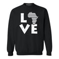 thumbnail image 1 of Shop4Ever Men's Love Africa Crewneck Sweatshirt XXX-Large Black, 1 of 5