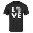 thumbnail image 1 of Shop4Ever Men's Love Africa Graphic T-shirt Small Black, 1 of 5