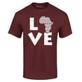 thumbnail image 1 of Shop4Ever Men's Love Africa Graphic T-shirt X-Large Maroon, 1 of 5