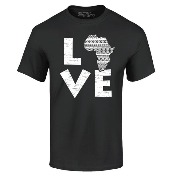 Shop4Ever Men's Love Africa Graphic T-shirt XXX-Large Black