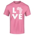 thumbnail image 1 of Shop4Ever Men's Love Africa Graphic T-shirt XXXXX-Large Azalea Pink, 1 of 5