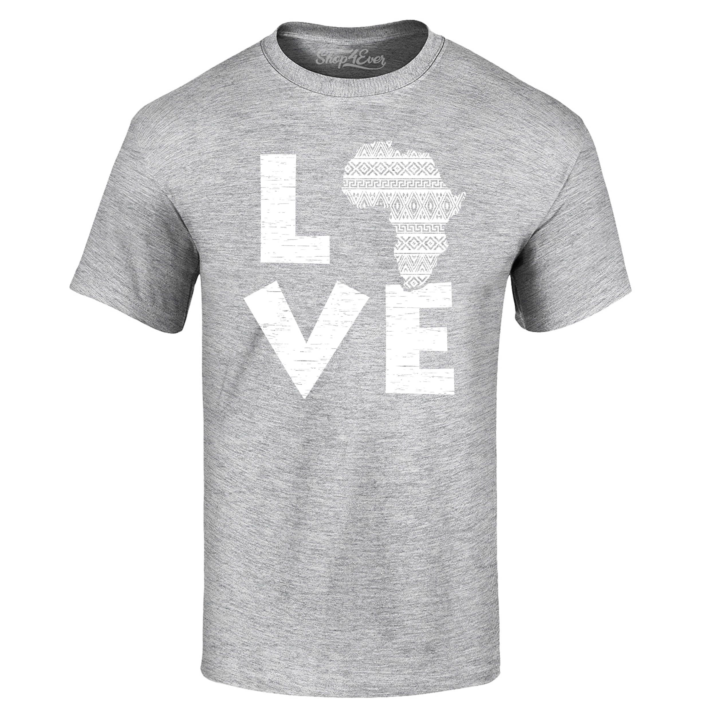 Shop4Ever Men's Love Africa Graphic T-shirt XXXXX-Large Sports