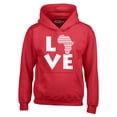 thumbnail image 1 of Shop4Ever Men's Love Africa Hooded Sweatshirt Hoodie XX-Large Red, 1 of 5