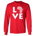 thumbnail image 1 of Shop4Ever Men's Love Africa Long Sleeve Shirt Medium Red, 1 of 5