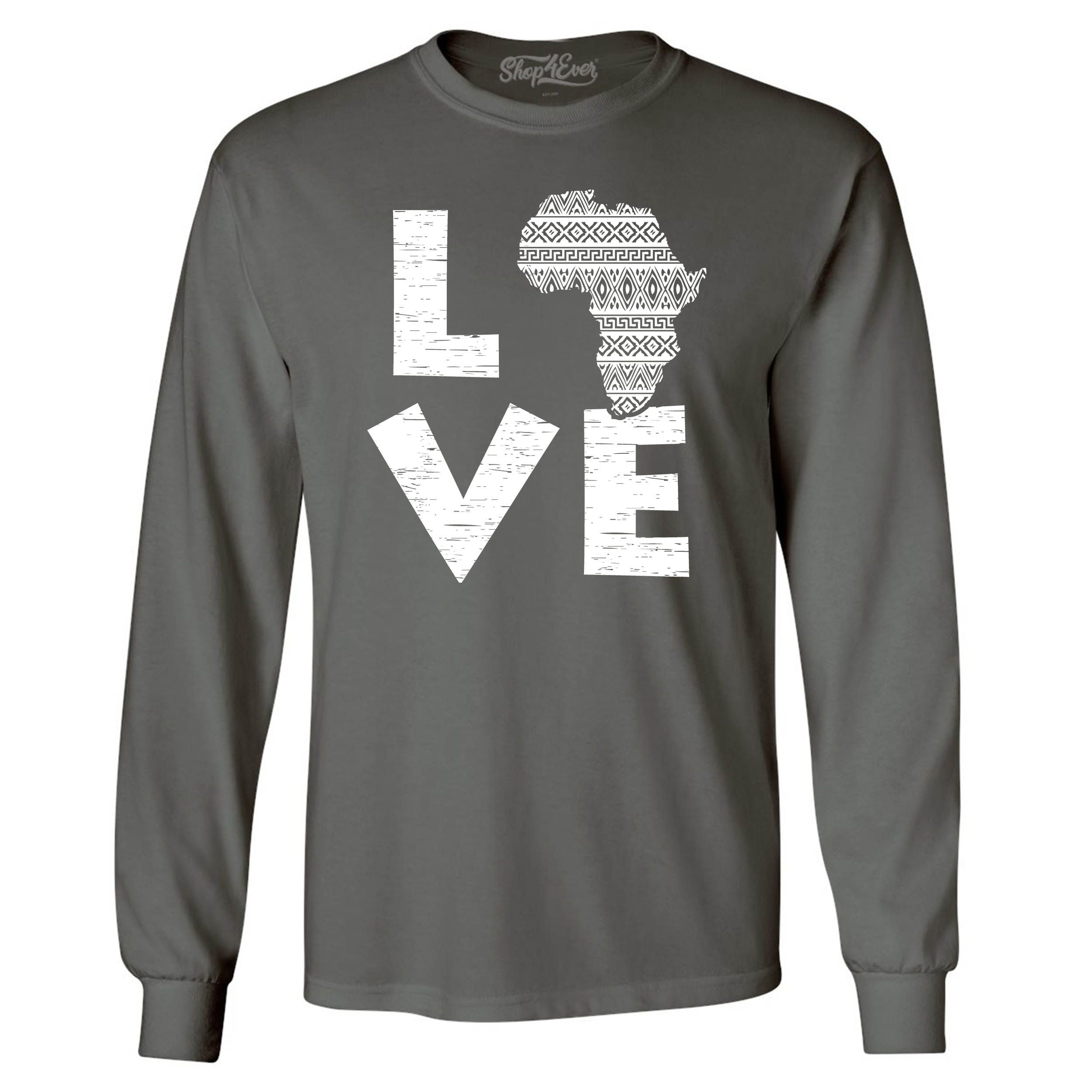 Shop4Ever Men's Love Africa Long Sleeve Shirt XXX-Large