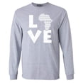 thumbnail image 1 of Shop4Ever Men's Love Africa Long Sleeve Shirt XX-Large Sports Grey, 1 of 5