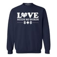 thumbnail image 1 of Shop4Ever Men's Love Needs No Words Autism Awareness Crewneck Sweatshirt Medium Navy, 1 of 5