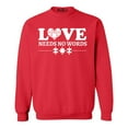 thumbnail image 1 of Shop4Ever Men's Love Needs No Words Autism Awareness Crewneck Sweatshirt Small Red, 1 of 5