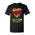 thumbnail image 1 of Shop4Ever Men's Love Puzzle Heart Autism Awareness Graphic T-shirt Large Black, 1 of 5