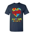 thumbnail image 1 of Shop4Ever Men's Love Puzzle Heart Autism Awareness Graphic T-shirt XXX-Large Navy, 1 of 5