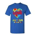 thumbnail image 1 of Shop4Ever Men's Love Puzzle Heart Autism Awareness Graphic T-shirt XXXX-Large Royal Blue, 1 of 5