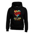 thumbnail image 1 of Shop4Ever Men's Love Puzzle Heart Autism Awareness Hooded Sweatshirt Hoodie Small Black, 1 of 5