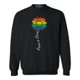 thumbnail image 1 of Shop4Ever Men's Love is Love Rainbow Flower Gay LGBTQ Pride Crewneck Sweatshirt Small Black, 1 of 5