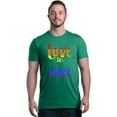 thumbnail image 1 of Shop4Ever Men's Love is Love Rainbow Gay Pride Graphic T-shirt Large Kelly, 1 of 5