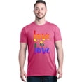 thumbnail image 1 of Shop4Ever Men's Love is Love Rainbow Gay Pride Graphic T-shirt Small Azalea Pink, 1 of 5