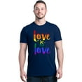 thumbnail image 1 of Shop4Ever Men's Love is Love Rainbow Gay Pride Graphic T-shirt X-Large Navy, 1 of 5
