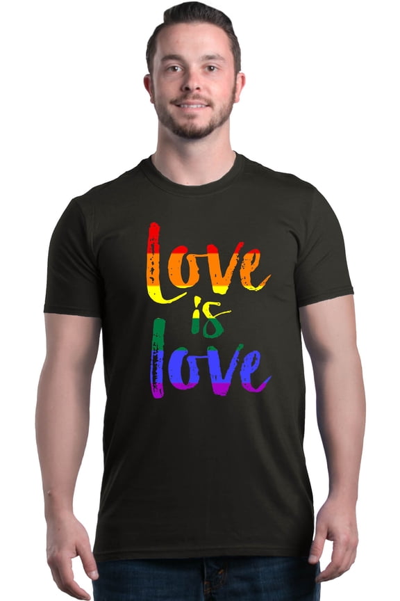Men's Love is Love Rainbow Gay Pride Graphic T-shirt XX-Large Black