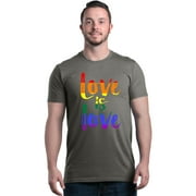 Shop4Ever Men's Love is Love Rainbow Gay Pride Graphic T-shirt XXXXX-Large Charcoal