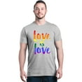 thumbnail image 1 of Shop4Ever Men's Love is Love Rainbow Gay Pride Graphic T-shirt XXXXX-Large Sports Grey, 1 of 5
