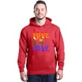 thumbnail image 1 of Shop4Ever Men's Love is Love Rainbow Gay Pride Hooded Sweatshirt Hoodie Small Red, 1 of 5