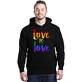 thumbnail image 1 of Shop4Ever Men's Love is Love Rainbow Gay Pride Hooded Sweatshirt Hoodie X-Large Black, 1 of 5