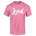 thumbnail image 1 of Shop4Ever Men's Loved Heart Valentine's Day Graphic T-shirt XX-Large Azalea Pink, 1 of 5