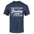 thumbnail image 1 of Shop4Ever Men's Lucky Bowling Shirt Bowler Graphic T-shirt XX-Large Navy, 1 of 5