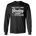 thumbnail image 1 of Shop4Ever Men's Lucky Bowling Shirt Bowler Long Sleeve Shirt Small Black, 1 of 5