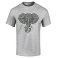 thumbnail image 1 of Shop4Ever Men's Mandala Elephant Graphic T-shirt XXXX-Large Sports Grey, 1 of 5