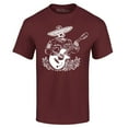 thumbnail image 1 of Shop4Ever Men's Mariachi Skeleton Guitar Graphic T-shirt Large Maroon, 1 of 5
