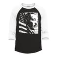 thumbnail image 1 of Shop4Ever Men's Martin Luther King Jr. Flag Raglan Baseball Shirt X-Large Black/White, 1 of 4