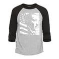 thumbnail image 1 of Shop4Ever Men's Martin Luther King Jr. Flag Raglan Baseball Shirt X-Large Heather Grey/Black, 1 of 4