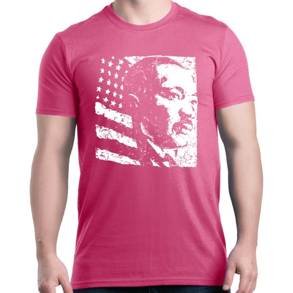 Shop4Ever Men's Martin Luther King Jr. Graphic T-shirt Medium Azalea Pink