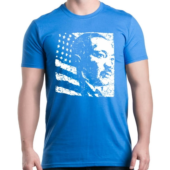Shop4Ever Men's Martin Luther King Jr. Graphic T-shirt Medium Royal Blue