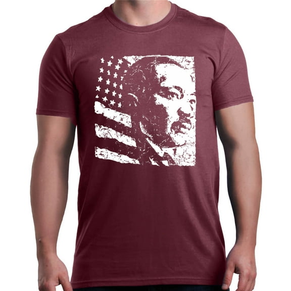 Shop4Ever Men's Martin Luther King Jr. Graphic T-shirt X-Large Maroon