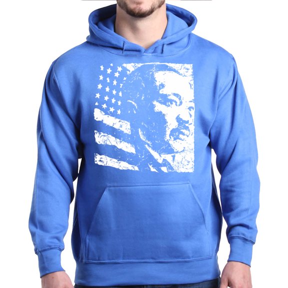 Shop4Ever Men's Martin Luther King Jr. Hooded Sweatshirt Hoodie X-Large Royal Blue