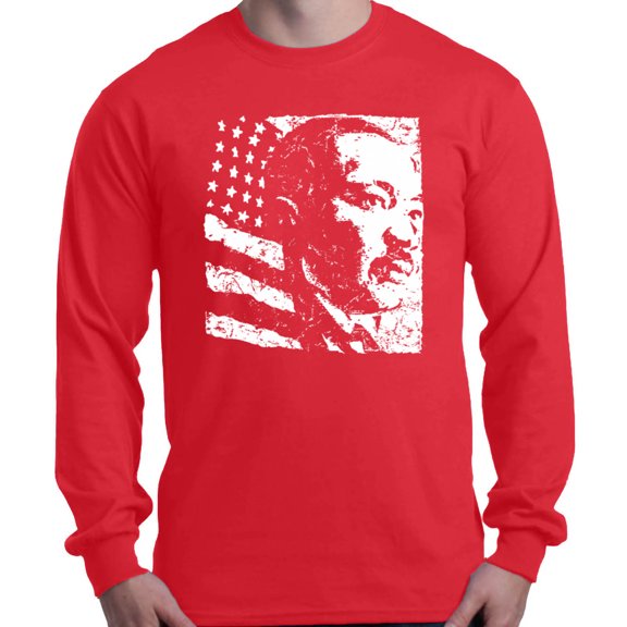 Shop4Ever Men's Martin Luther King Jr. Long Sleeve Shirt Small Red