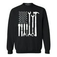 thumbnail image 1 of Shop4Ever Men's Mechanic Tool American Flag USA Crewneck Sweatshirt XX-Large Black, 1 of 5