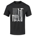 thumbnail image 1 of Shop4Ever Men's Mechanic Tool American Flag USA Graphic T-shirt X-Large Black, 1 of 5