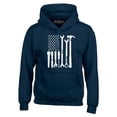 thumbnail image 1 of Shop4Ever Men's Mechanic Tool American Flag USA Hooded Sweatshirt Hoodie X-Large Navy, 1 of 5