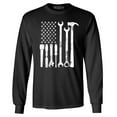thumbnail image 1 of Shop4Ever Men's Mechanic Tool American Flag USA Long Sleeve Shirt Small Black, 1 of 5