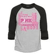 thumbnail image 1 of Shop4Ever Men's Men's Breast Cancer Support Fight Ribbon Awareness Raglan Baseball Shirt XXX-Large Heather Grey/Black, 1 of 4