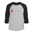 thumbnail image 1 of Shop4Ever Men's Men's Skeleton Hands Breast Cancer Awareness Raglan Baseball Shirt X-Small Heather Grey/Black, 1 of 4