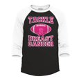 thumbnail image 1 of Shop4Ever Men's Men's Tackle Breast Cancer Support Awareness Raglan Baseball Shirt X-Large Black/White, 1 of 4