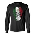 thumbnail image 1 of Shop4Ever Men's  Mexican Flag Skull Day of the Dead Long Sleeve Shirt X-Large Black, 1 of 5